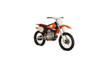 Fototapeta premium Vintage Orange Motocross Dirt Bike - 3D Render