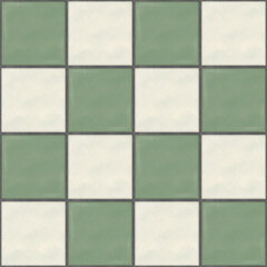 Seamless Pattern Ceramic Tile White green Bathroom Kitchen backsplash Minimal realistic background