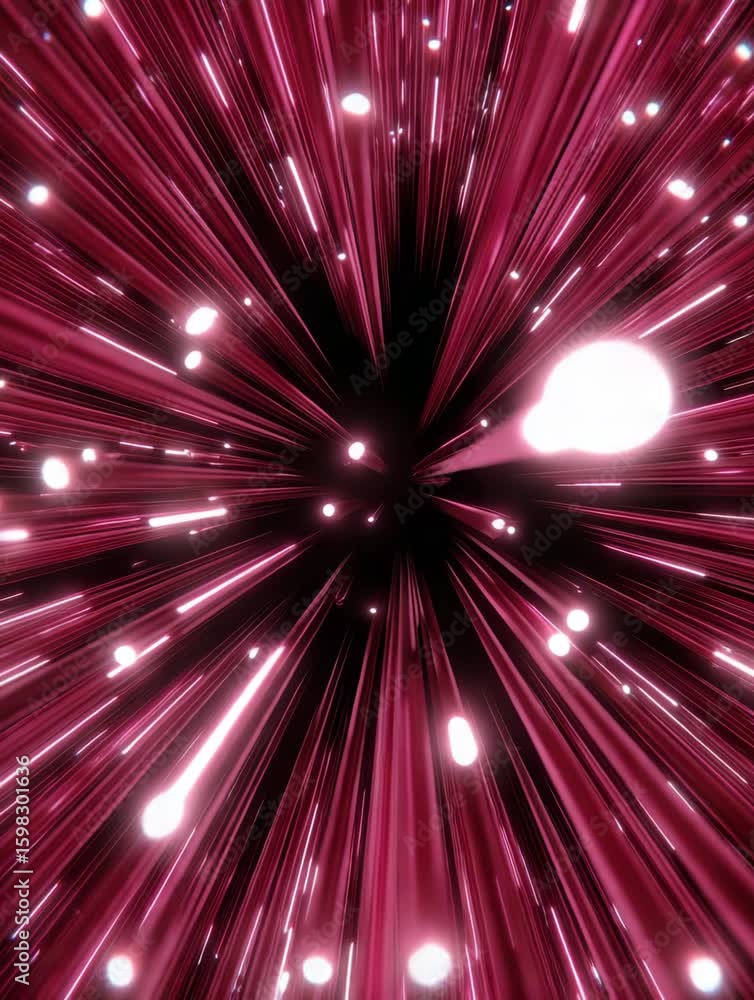 Poster abstract glowing pink light streaks with vibrant energy and particle effects create dynamic and mesm