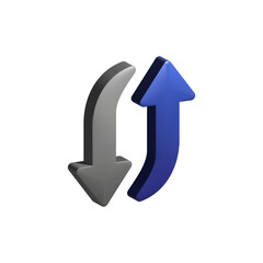 blue arrow isolated on white