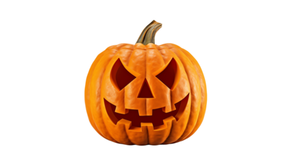 Spooky jack-o'-lantern grinning ominously, perfect for Halloween designs and festive season promotions