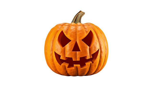 Spooky jack-o'-lantern grinning ominously, perfect for Halloween designs and festive season promotions
