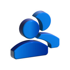 3d contact man blue icon in transparent