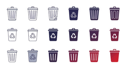 Bin icon set, vector
