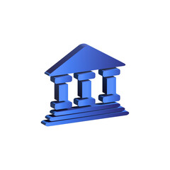 Bank building in 3d render icon