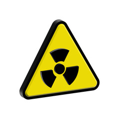 radiation hazard warning symbol icon in transparent