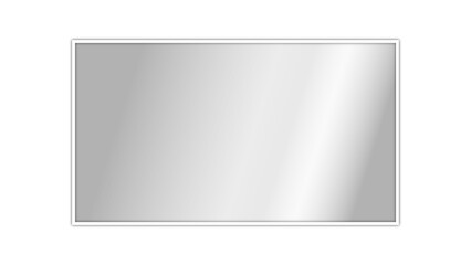 Obraz premium Transparent shiny glass plate. Clear glass showcase on a transparent background. Realistic laptop or TV screen glare or reflection. Vector illustration.