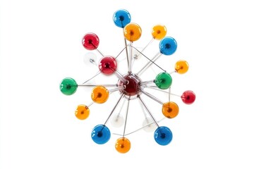 Obraz premium Molecular Structure of Atoms on White Background