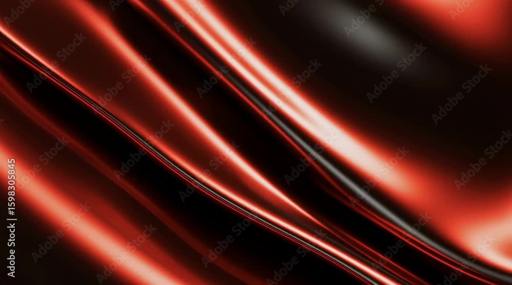 Poster shiny crimson fabric and red silk satin with smooth flowing folds creating elegant ripples and luxur