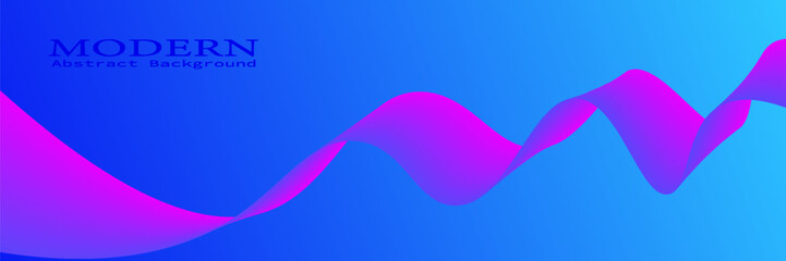 Abstract blue and pink banner template. Minimalist vector wavy solid line background with text for social media covers and headers. presentation,website