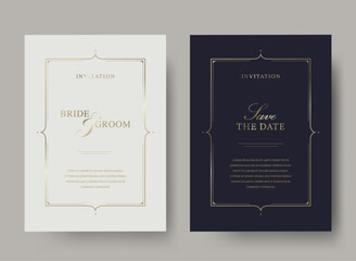 Luxury golden vector invitation card template 
