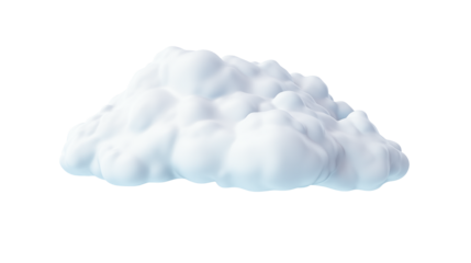 Fluffy white cartoon cloud floating in the sky adds a dreamy touch to design projects, weather forecast