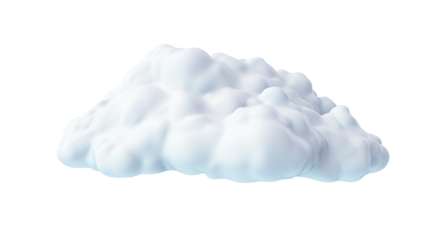 Fluffy white cartoon cloud floating in the sky adds a dreamy touch to design projects, weather forecast