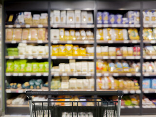choosing spaghetti in a supermarket	
