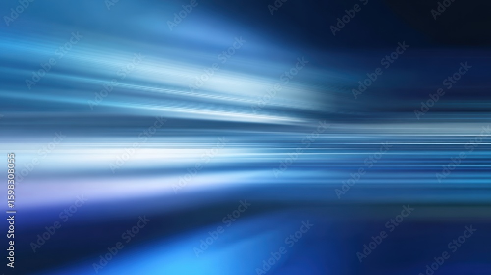 Poster abstract blue light streaks flowing in a smooth motion, creating a futuristic and digital atmosphere