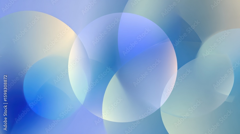 Poster abstract design featuring soft blue circular shapes, ideal for background use in various digital and