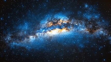 Vast expanse of space with nebulous cloud formations.