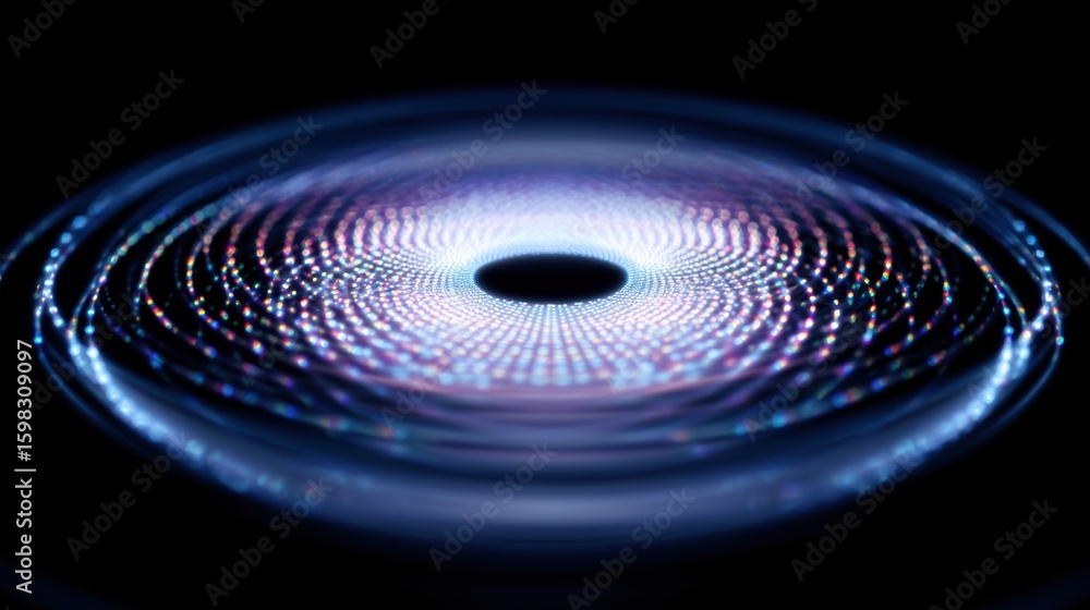 Aufkleber abstract digital visual art with glowing patterns and vibrant colors, showcasing modern technologica