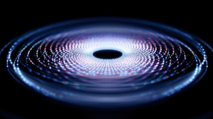 Abstract digital visual art with glowing patterns and vibrant colors, showcasing modern technological concepts.