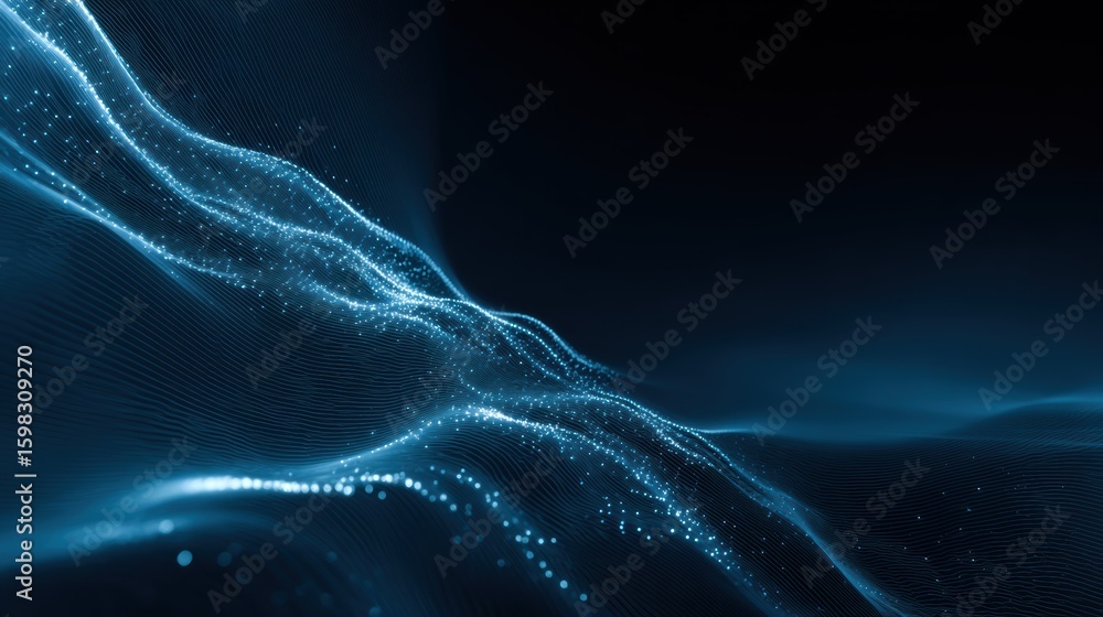 Aufkleber abstract digital waves of blue light create a mesmerizing visual pattern, symbolizing innovation and