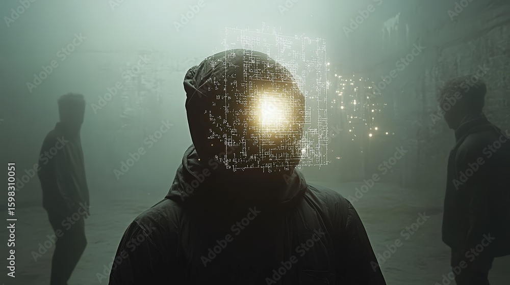 Poster abstract zero knowledge proof concept demonstration with glowing elements