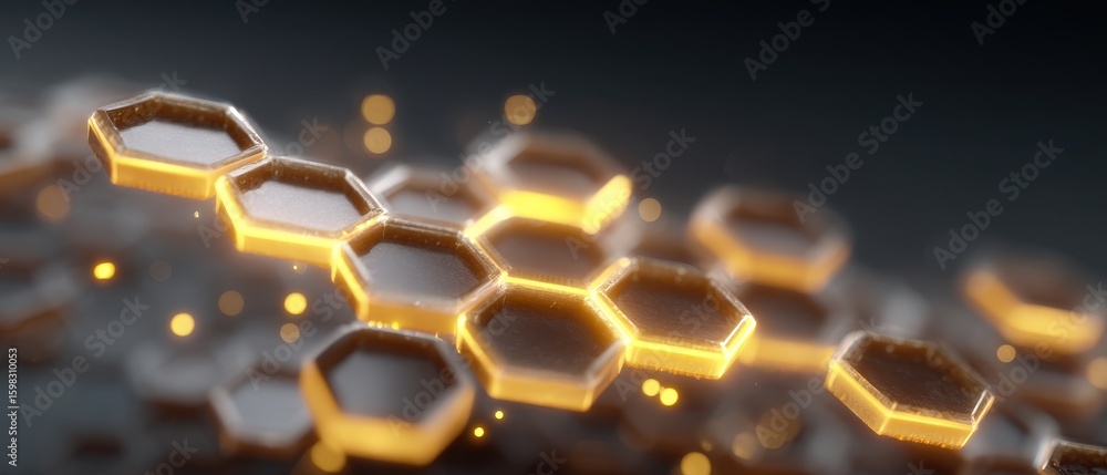 Aufkleber modern digital display with honeycomb pattern concept
