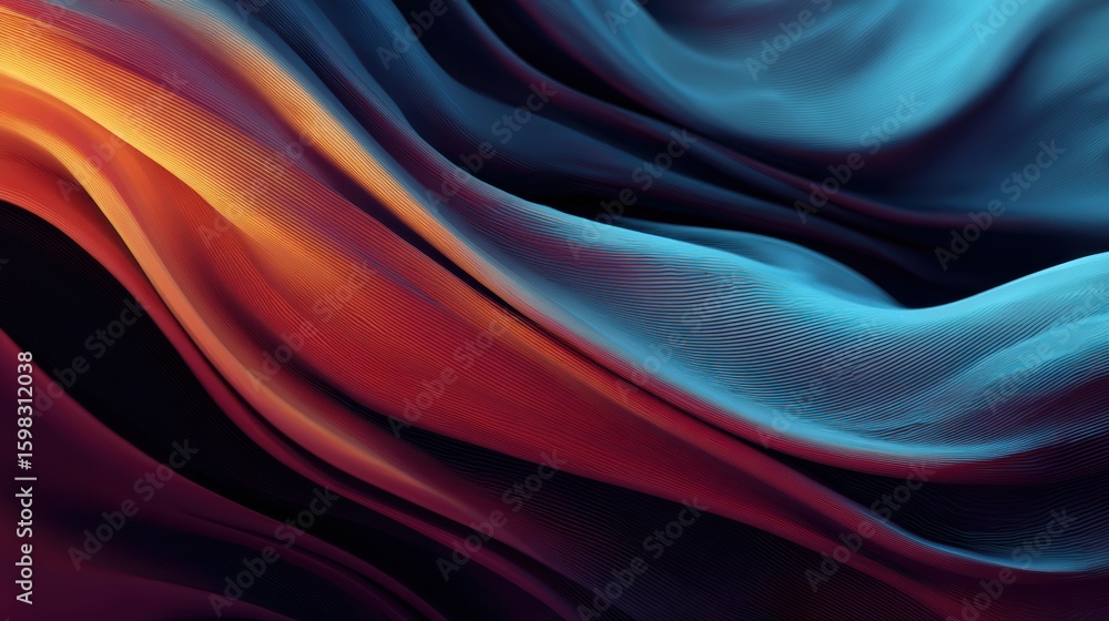 Poster abstract waves of color create a dynamic and flowing visual effect, perfect for artistic or graphic 