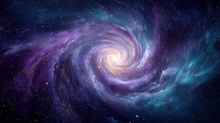 Obraz premium Spiral Galaxy With Vibrant Colors And Stars