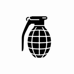 Isolated Hand Grenade Silhouette on White Background for Military and Defense Themes Design Asset Illustration Weapon Explosive Device Isolated Safety Concept