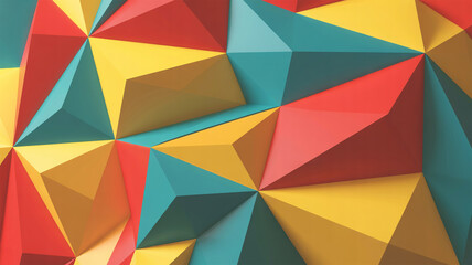 Playful Low-Poly Geometry in Bold Colors