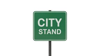 Green City Stand Sign Urban Navigation and Direction