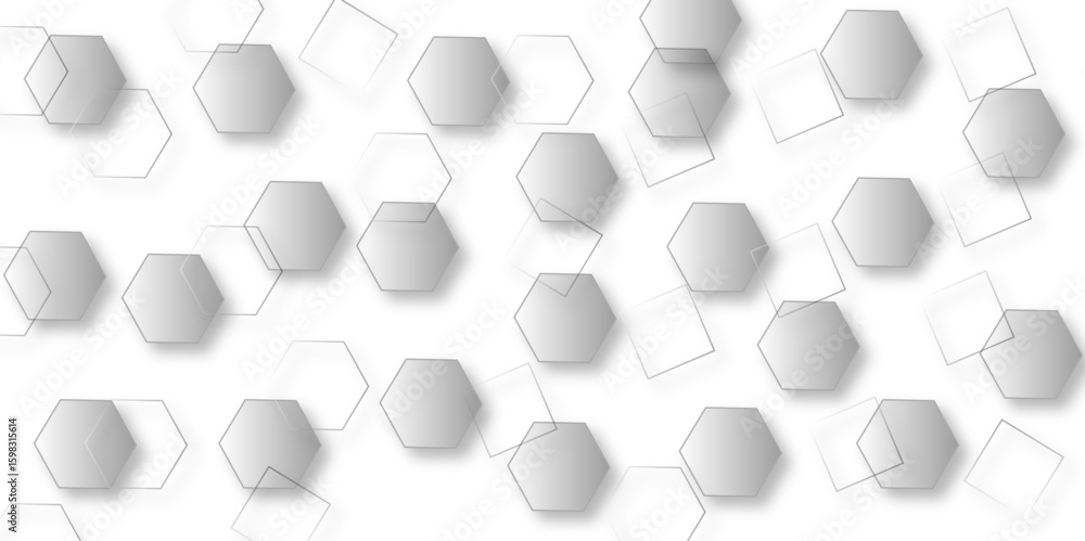 Poster luxury hexagonal abstract black metal background with golden light lines. dark 3d geometric texture 