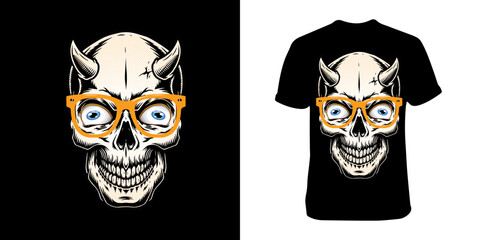 Vector illustration of a fierce tiger head in tattoo and mascot style with gothic skull elements