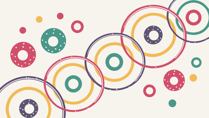 Fototapeta premium Colorful abstract circles pattern creates a lively and playful vibe, perfect for modern design projects.