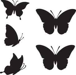 set of butterflies -set of butterflies isolated, butterfly, insect, nature, wing, vector, fly, animal, beauty, set, black, wings, summer, illustration, design, yellow, collection, art, spring, color, 