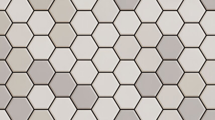 Gentle Hex Grid in White and Light Gray