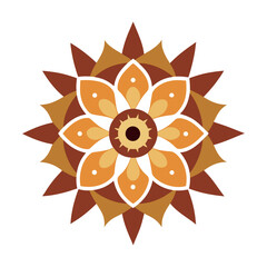 Tribal Folk Art Rangoli Mandala Design Illustration