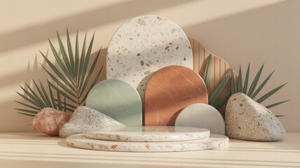 Warm Wellness Scene with Botanical Lighting
