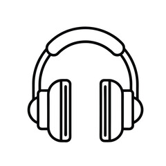Headphones icon – outline vector for music and audio device

