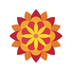 Botanical Flower Petal Rangoli Mandala