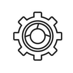 Gear settings icon – outline cogwheel vector for technical interface

