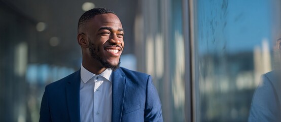 A man in a suit and tie is smiling at the camera