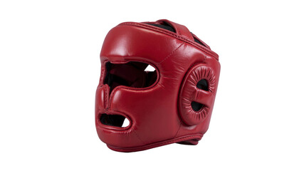 Red Leather Boxing Headgear Professional Combat Sports Protection