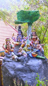 Divine Family Sculpture of Lord Shiva Parvati and Sons