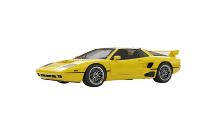 Sleek Yellow Sports Car, Modern Classic Design, Studio Shot
