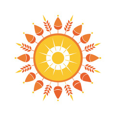 Baisakhi Festival Mandala With Wheat Pattern