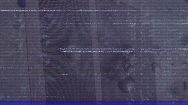 On start droplets merging and shifting by surface tension as glitches scrolling showing dynamics