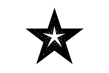 Obraz premium Vector art of silhouette of black star on black background