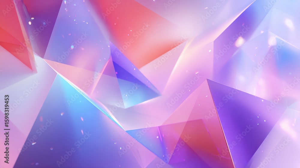 Poster colorful abstract background with geometric shapes, creating a vibrant and dynamic visual effect.