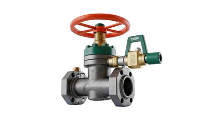 3D Render of an Industrial Gate Valve with Pressure Relief Valve